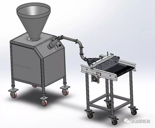 工業(yè)食品加工設(shè)備擠壓機3d圖紙 solidworks設(shè)計 附step igs